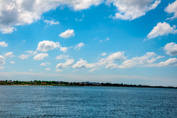 Beautiful landscape of the Baltic sea and part of the city of Malmo