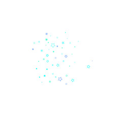 Blue, cyan, turquoise glitter stars confetti