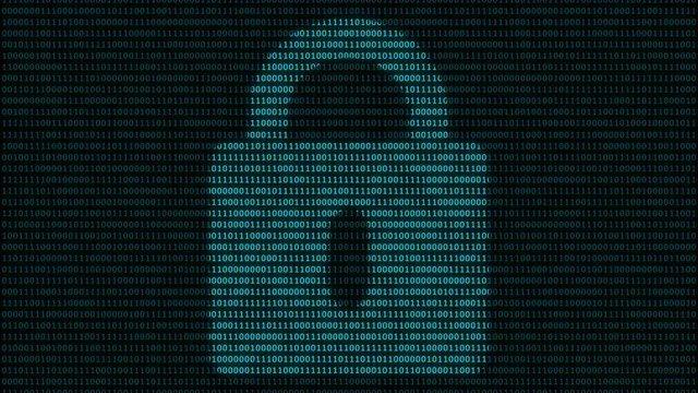 Animation of padlock symbol at binary code background. Abstract global security and technology concept. Seamless loop abstract background.
