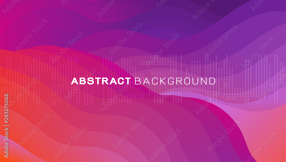 Sticker abstract 3d gradient wavy shapes composition background. vector illustration