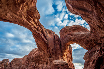 Double Arch in beautiful Arches National Park, Utah, USA