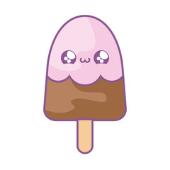 ice cream in stick kawaii style