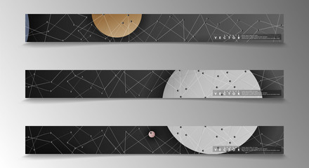 Banner collection, vector backgrounds with colorful circles. space banner vector suitable for any design