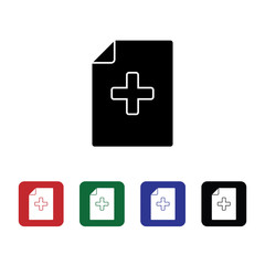 Obraz premium Document medical, file vector icon. Premium quality graphic design icon. One of the collection icons for websites, web design, mobile app