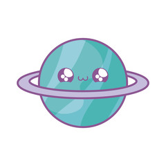 cute planet saturn kawaii style