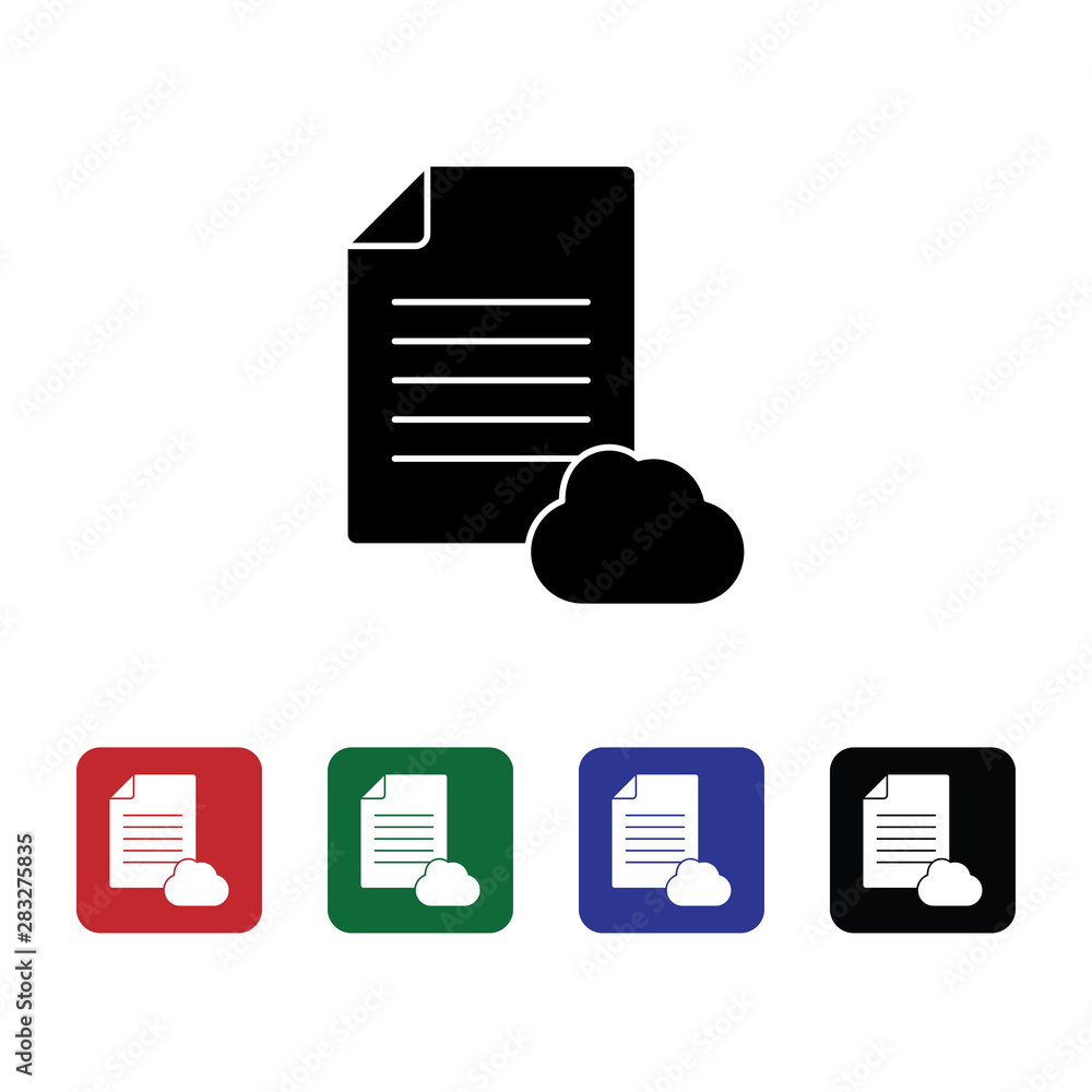 Poster document cloud, file vector icon. premium quality graphic design icon. one of the collection icons f