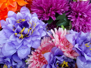 Fototapeta premium bright fabric flowers for designer cards