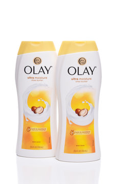 IRVINE, CA - SEPTEMBER 22, 2017: Olay Body Wash with Shea Butter. Olay an American skin care line,  is one of Procter and Gambles multibillion-dollar brands.