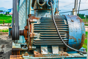 industrial pipes machinery and turbine at a plant