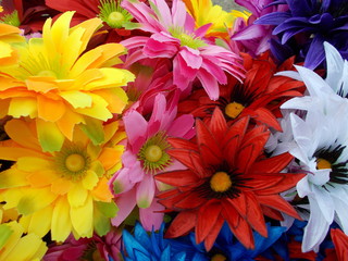  bright fabric flowers for designer cards