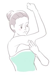 二の腕のたるみを気にする女性