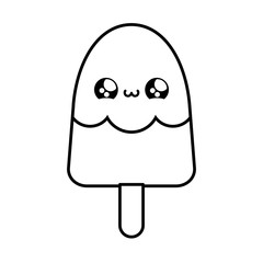 ice cream in stick kawaii style