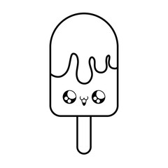 ice cream in stick kawaii style