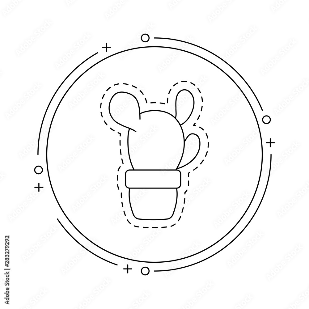 Poster patch of cactus in frame circular