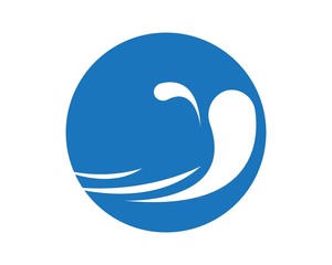 Water Wave Icon Logo Template