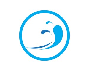 Water Wave Icon Logo Template