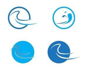 Fototapeta na wymiar Water Wave Icon Logo Template