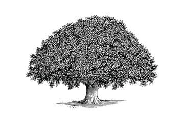 Illustration of a tree in a vintage style