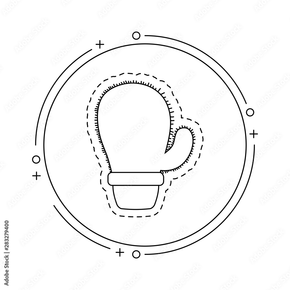 Poster patch of cactus in frame circular