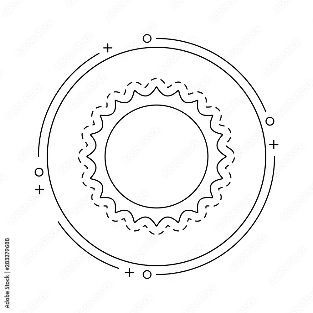 Poster patch of hot sun in frame circular
