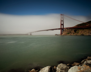 Foggy morning on the Golden Gate Bridge Longe exposure 
