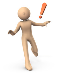 驚いて立ち止まるキャラクター