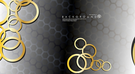 Abstract vector background with luxurious shiny gold circles pattern. Vector illustration for any background