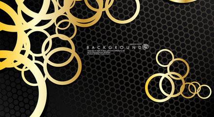 Abstract vector background with luxurious shiny gold circles pattern. Vector illustration for any background