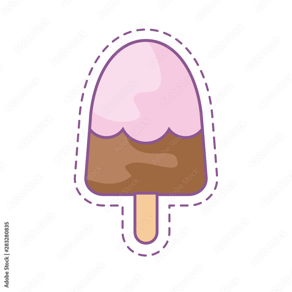 Poster patch with ice cream in stick