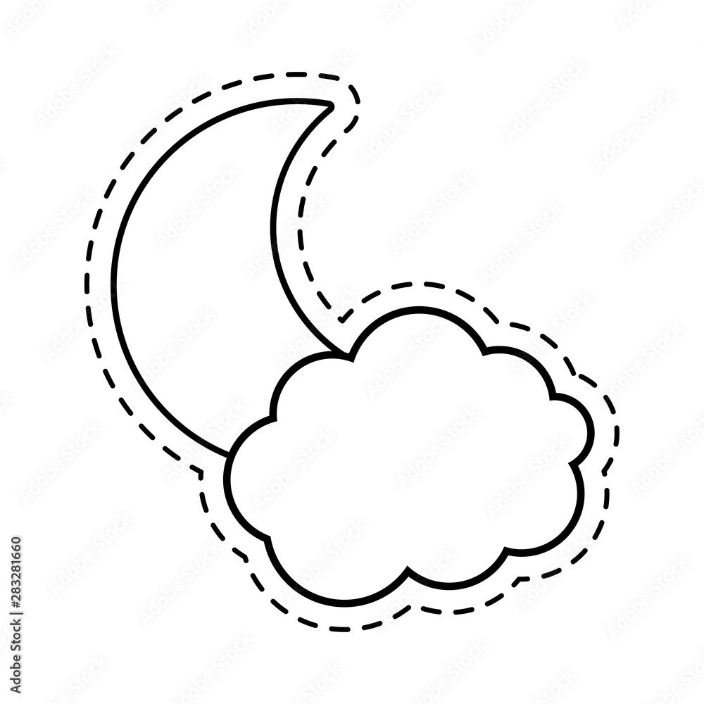 Poster patch of moon with cloud applique