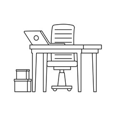 Fototapeta premium office work place scene with laptop