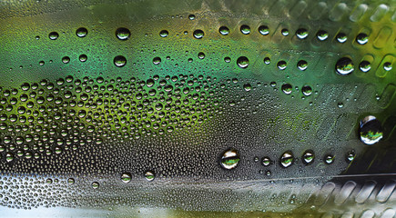 water drops on a glass surface