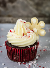 Christmas cupcake with cookie