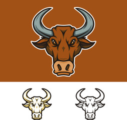 Bull Head Mascot Logo.