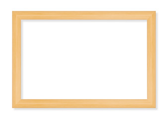 Wooden frame isolated on white with clipping path