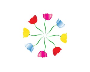Rose flower Logo Template
