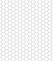 Hexagon seamless pattern texture. Grey honeycomb line repeatable on white background, stroke editable.