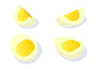 Boiled egg on White background illustration vector