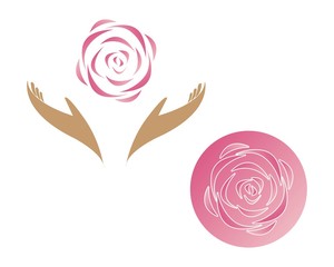 Rose flower Logo Template