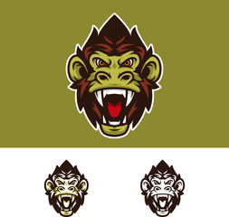 Monkey Head Mascot Logo