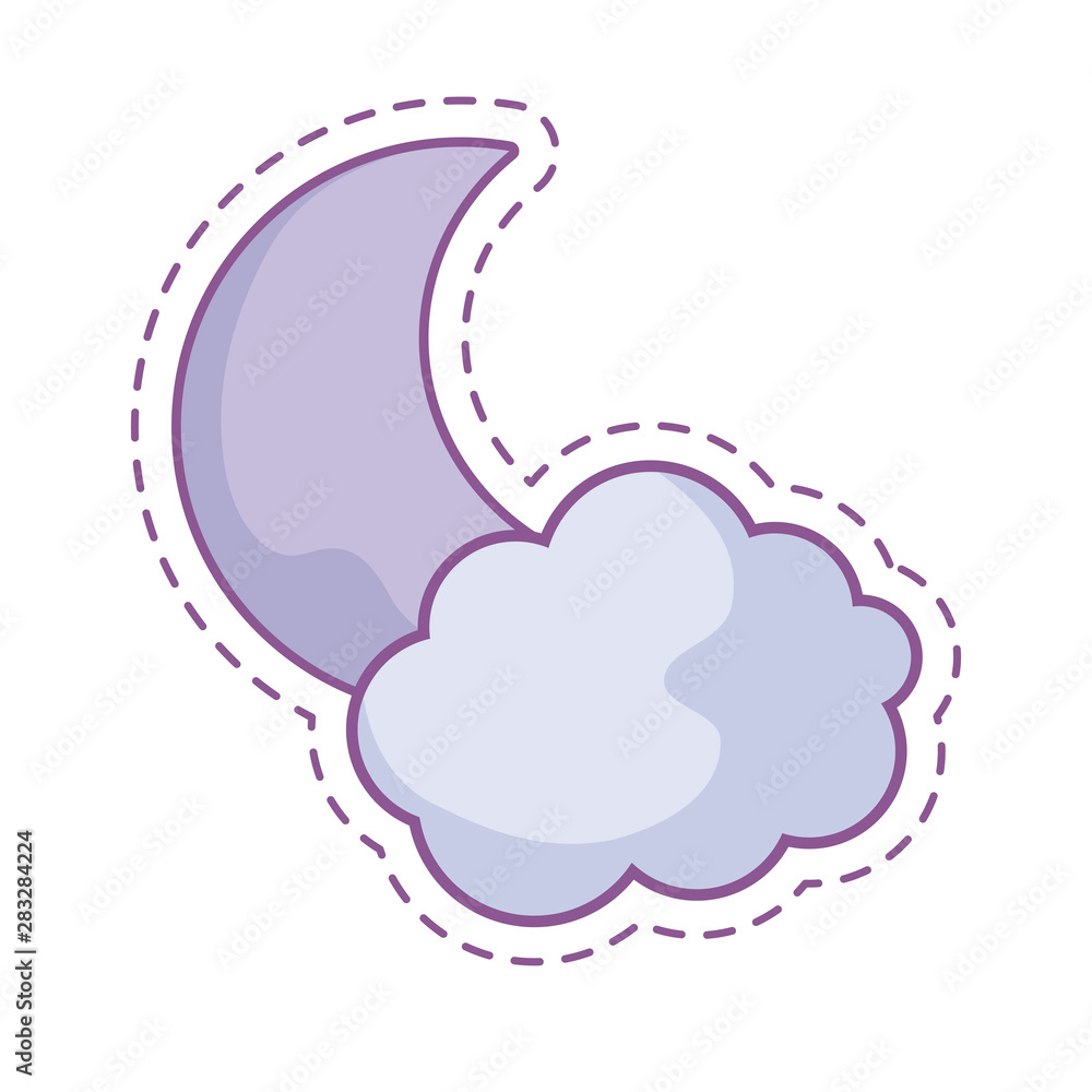 Poster patch of moon with cloud applique