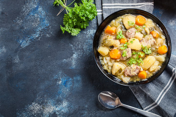 Pichelsteiner, German stew that contains meat