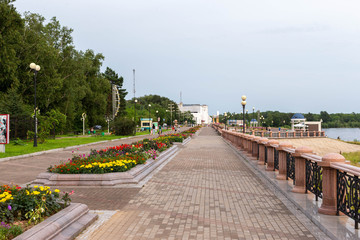 Fototapeta na wymiar Embankment of Birobidzhan