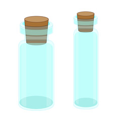 Glass bottle and cork close on white background illustration vector