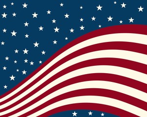 Obraz premium USA background abstract template for banner, background the shining sky with stars 