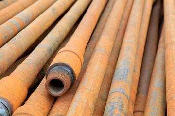 Oil pipe piled up together