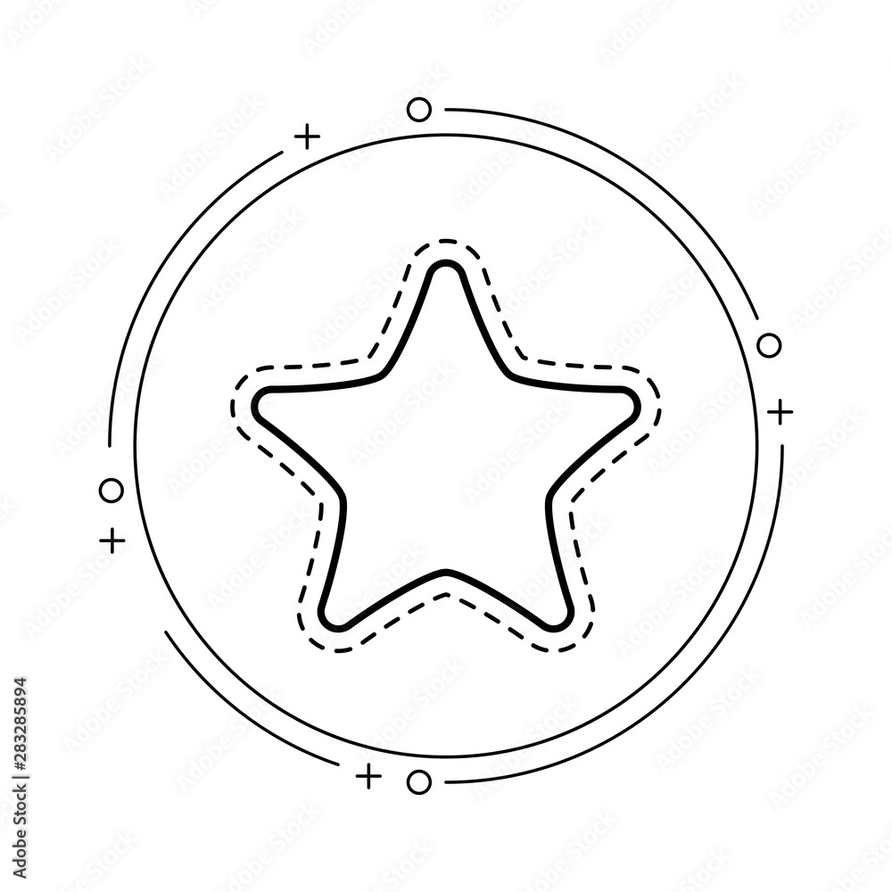 Poster patch of cute star in frame circular