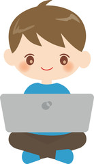 パソコンをしている子供