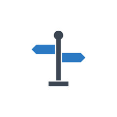 Signpost related vector glyph icon. Isolated on white background. Vector illustration.