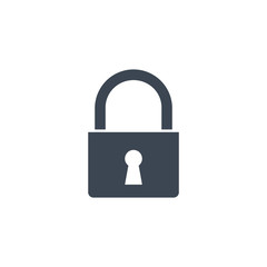 Padlock related vector glyph icon. Isolated on white background. Vector illustration.